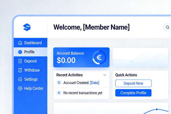 Dashboard akun M88 baru - Tampilan halaman member setelah login pertama kali dengan akun yang baru dibuat